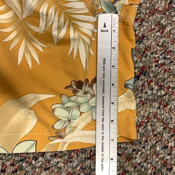 Tommy Bahama Relax Gold Green Tropical Print Drawstring Swim Trunks Size XXL - Picture 14 of 14